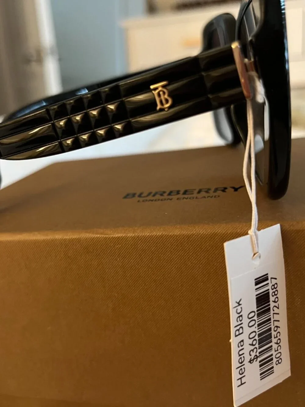 NWT Burberry Helena BE4371 Polarized Black Sunglasses $360